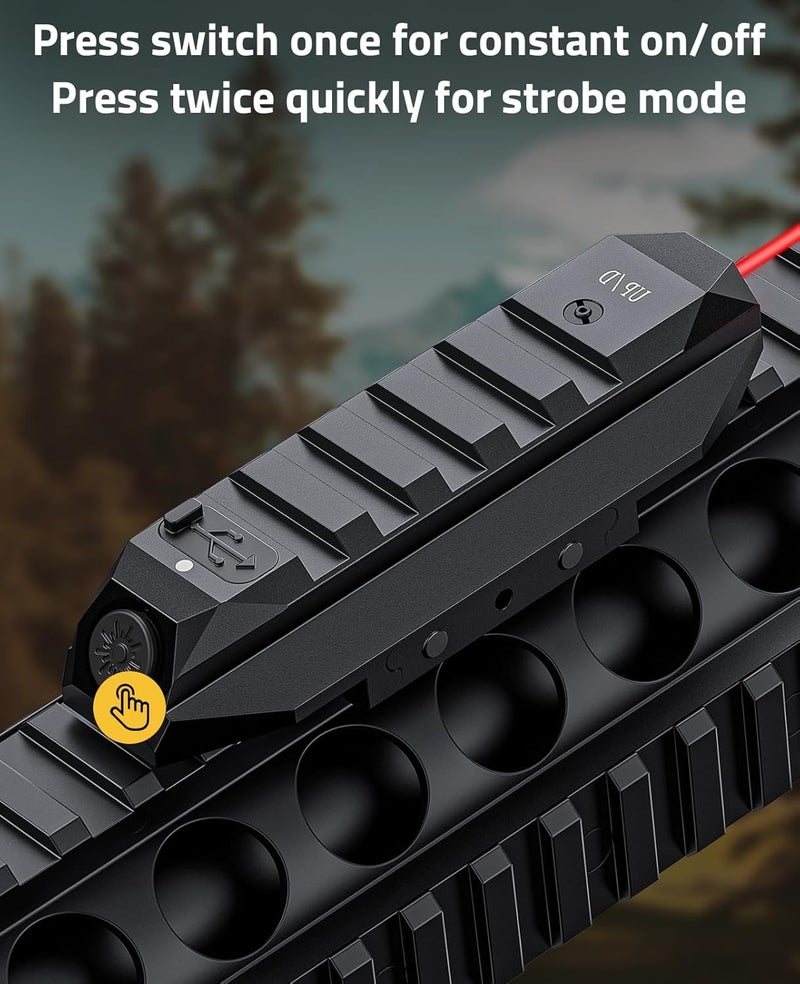 CVLIFE Laser Sight for Rifle, Low Profile Rechargeable Picatinny Rifle Laser Sight with Strobe Mode - Image 4